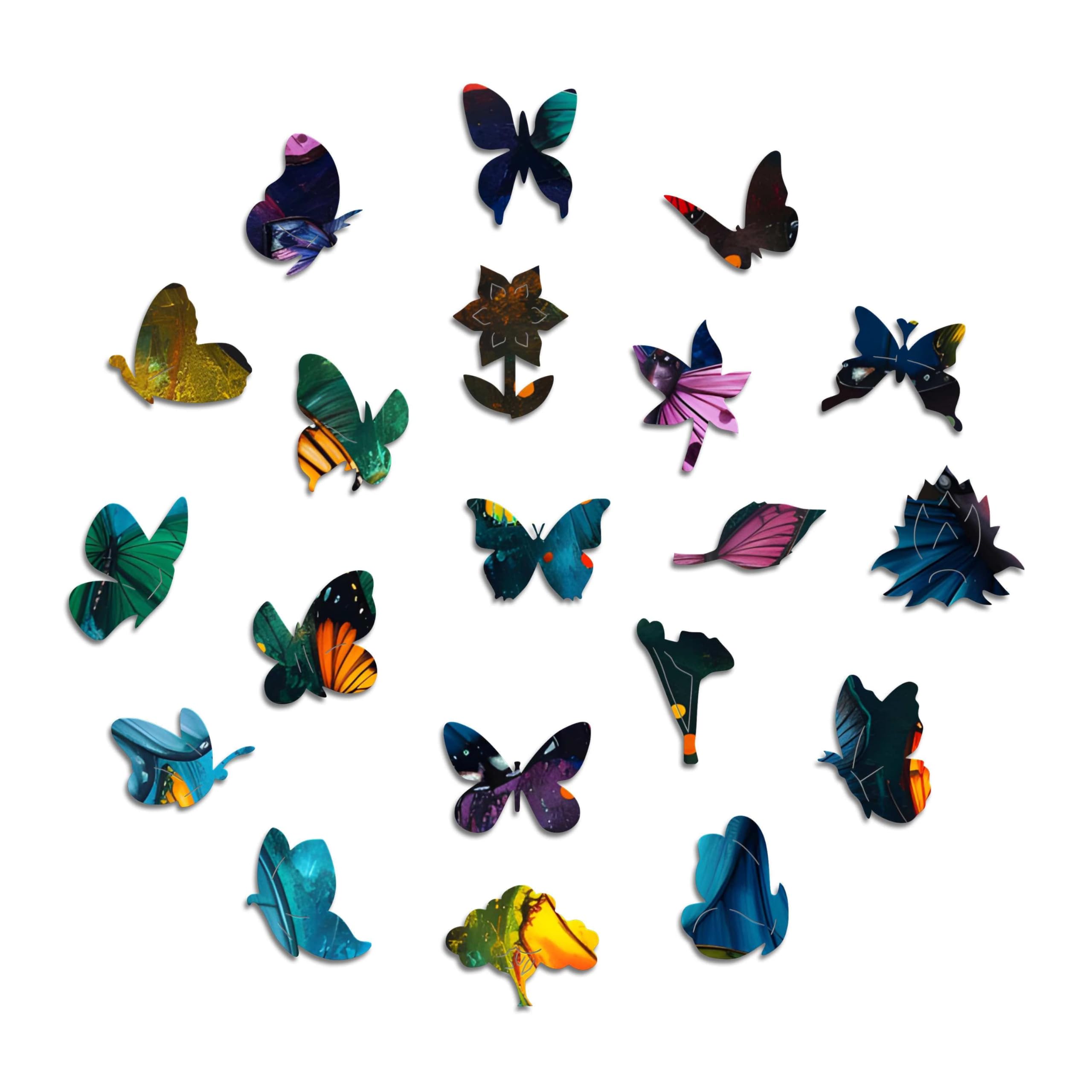 Iconic Puzzles - Papillons Magiques, Animaux fantastiques, Puzzle en Bois 100% Durable, Cadeaux pour Enfants et Adultes, Taille L, 600 pièces
