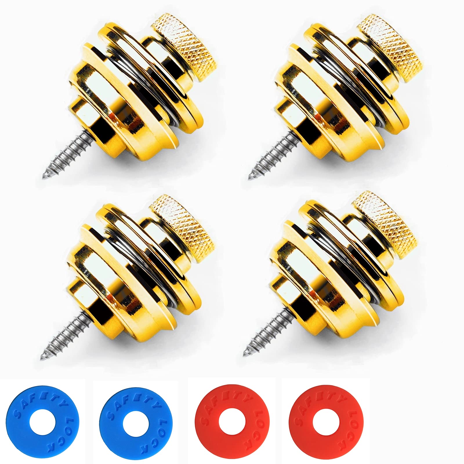 Miwayer Unisex Guitar Strap Locks Flat Round Head Heavy Duty Metal Button Security Straplock Abdominal Support