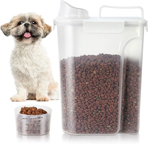 TBMax Contenedor de almacenamiento de alimentos para perros de 5 a 7 libras, recipiente hermético de comida para gatos con boquilla más grande y