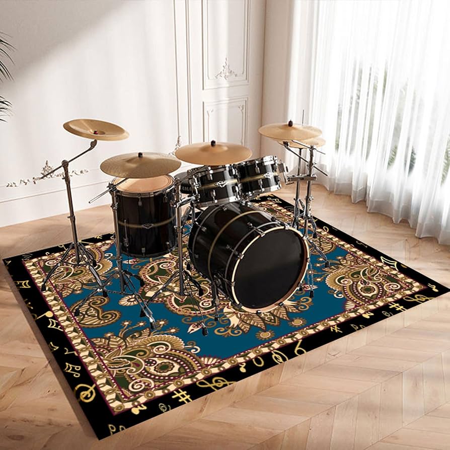 Sound Absorbing Rugs KKOTYT Drum Rug Drum Mat, Sound-Absorbing Mat For Electronic Drums, Non-Slip Anti-Noise Drum Mat, Soundproof Drum Mat, Floor Mat Mat For Acoustic Drums-G|160x200cm Sound Proof Rug