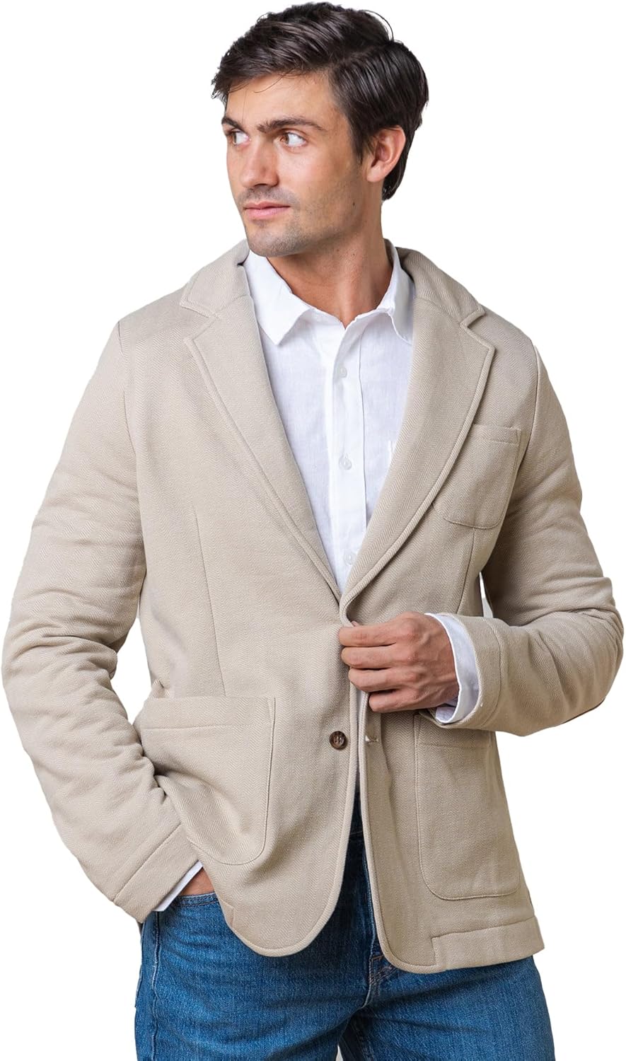 Hope & Henry Men's Fleece Blazer with Elbow Patches