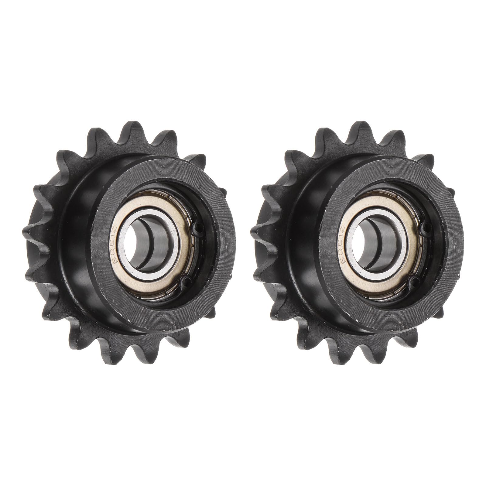 uxcell 2pcs ANSI #35 / DIN(ISO)06C Roller Chain Idler Sprocket 12mm Bore, 3/8