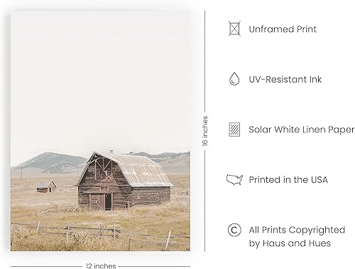 Miniatura 2 de HAUS AND HUES Arte de pared moderno de granja, impresiones de granero antiguo, imágenes de escenas de granja para pared, cuadros de casa de campo,