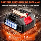 Nettoyeur Haute Pression sans Fil 80 Bar - 2 Batteries Incluses, Buse 6 en 1 Réglable et Tuyau 5m - pour Voiture, Jardin, Terrasse, Fenêtres - 3
