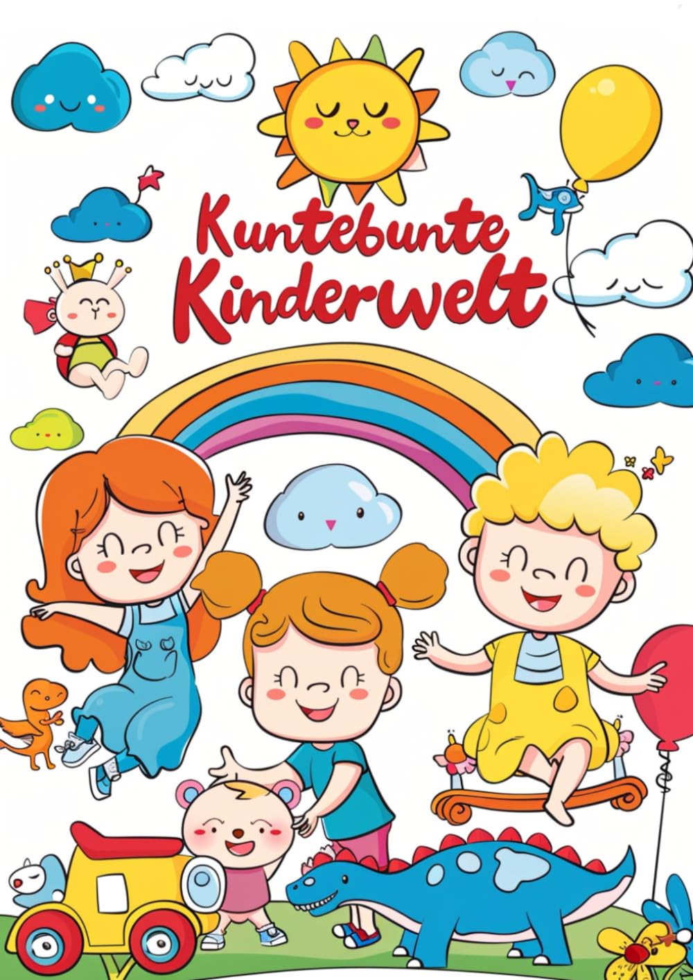 Kunterbunte Kinderwelt - Malbuch ab 3 Jahren mit 50 einfachen Ausmalbildern Dicke Linien Malspaß für kleine Künstler: Malbuch ab 3 Jahren für ... Einfache Ausmalbilder für Kindergartenkinder