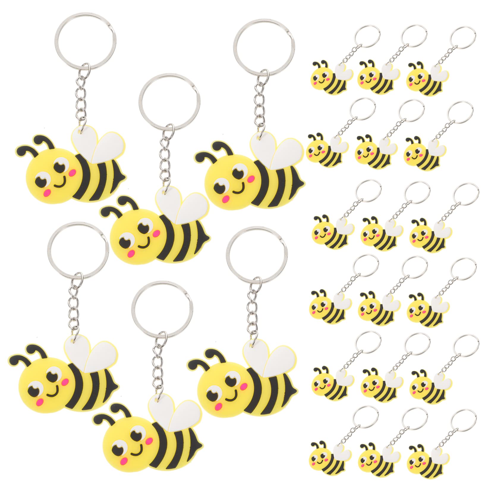 72piezas Llaveros De Abeja De Cartoon Adorables Accesorios Creativos Para Bolsos Decoración De Llaves y Pequeños