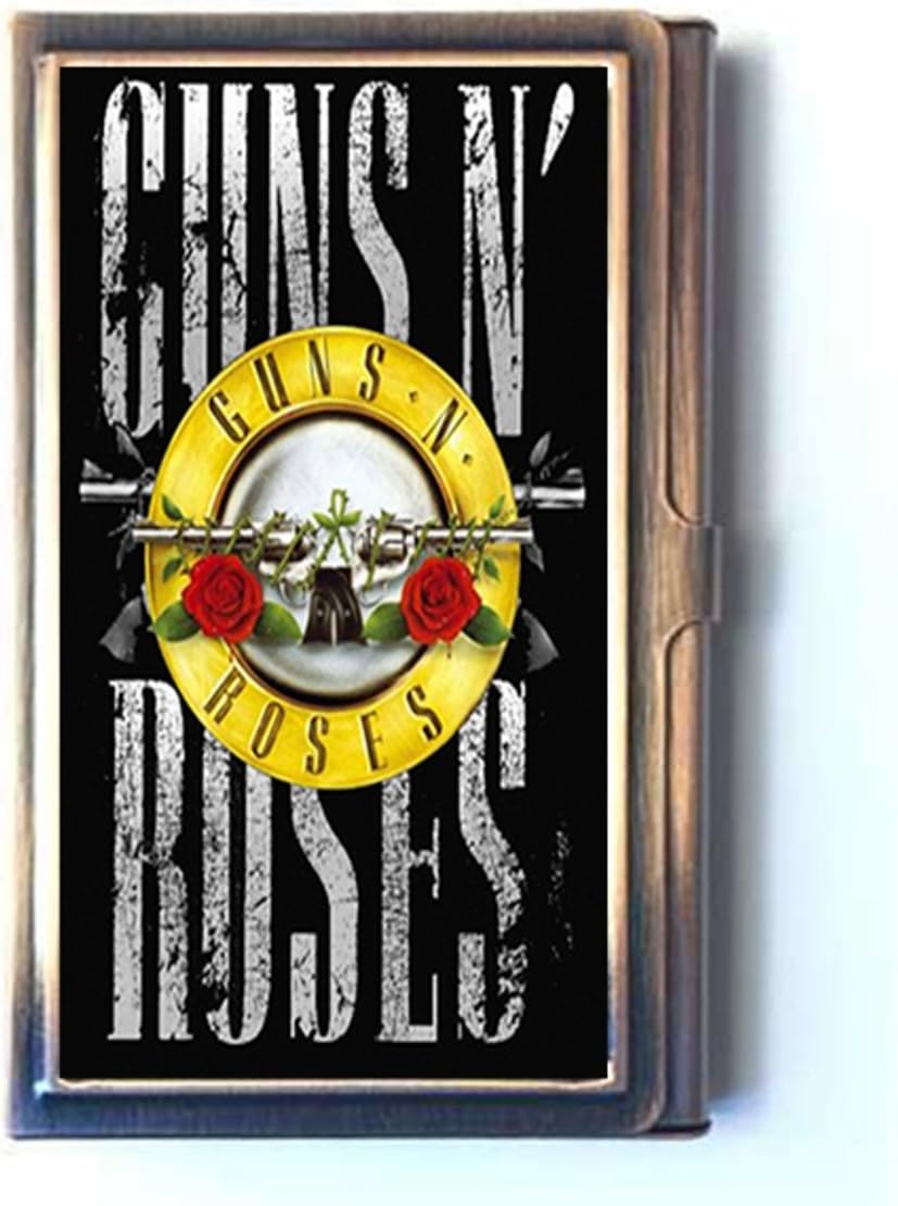Guns N Roses Unique Bronze Wallet Business Card Holder Name Box Case