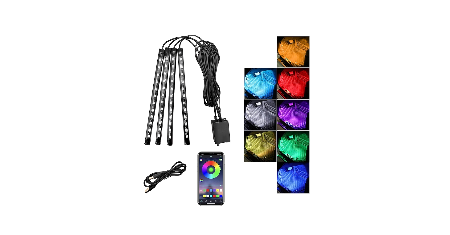 Waterproof 5m USB LED Strip Lights Bluetooth APP Remote 5050 Color