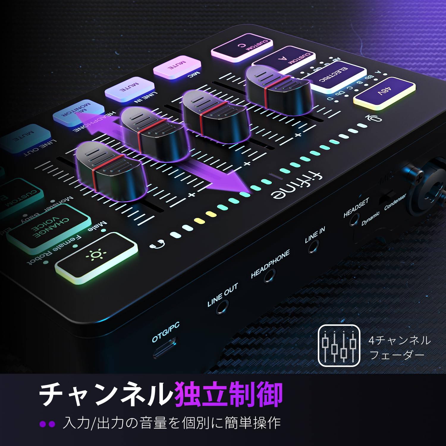 FIFINE ゲーミングオーディオミキサー オーディオインターフェース PC/a Amazon | FIFINE オーディオインターフェース/ミキサー PC/PS4/PS5対応