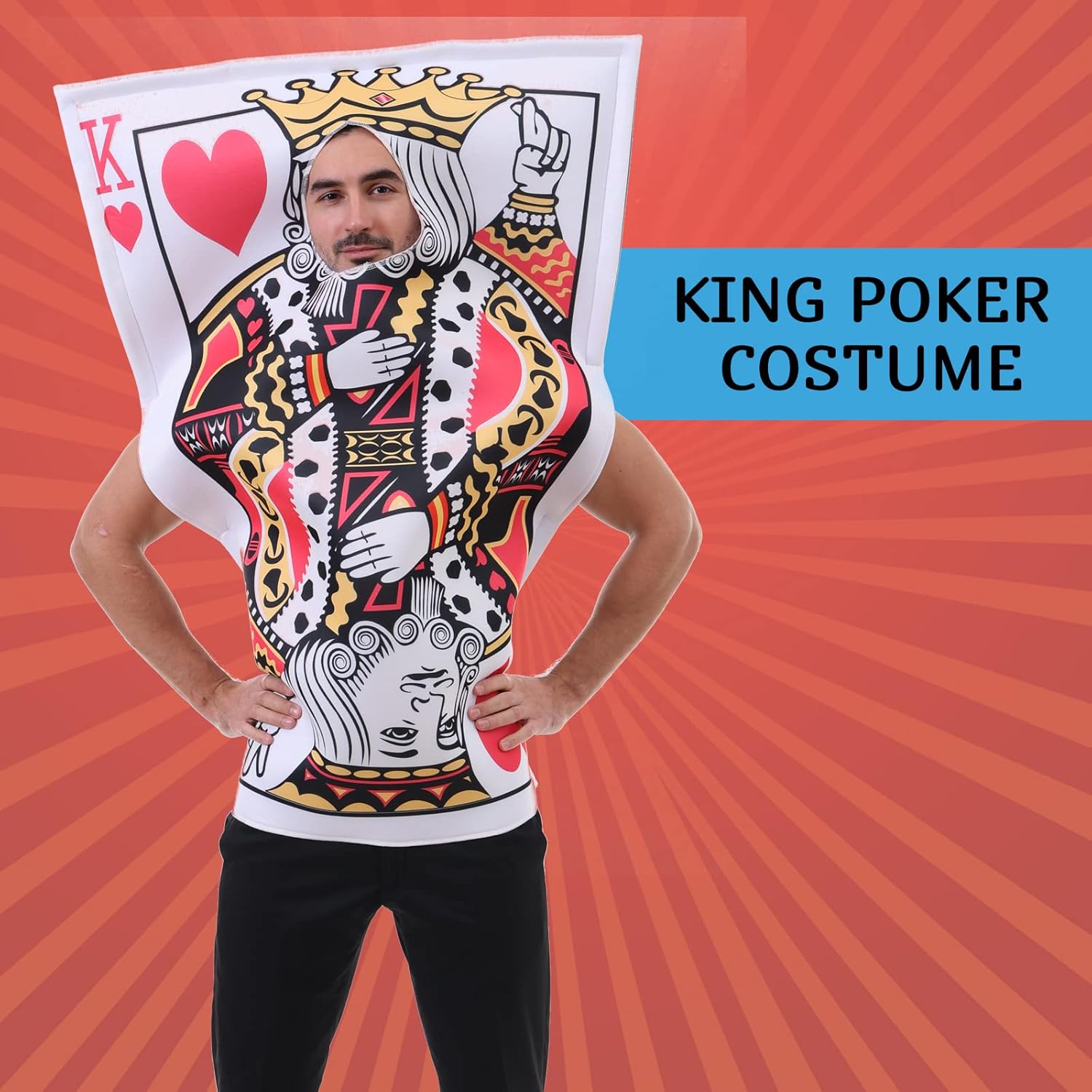 ReneeCho King and Queen of Hearts Cards Couple Halloween Costumes 1Pc Men Women Wonderland Adults Family Funny Costumes - Image 2