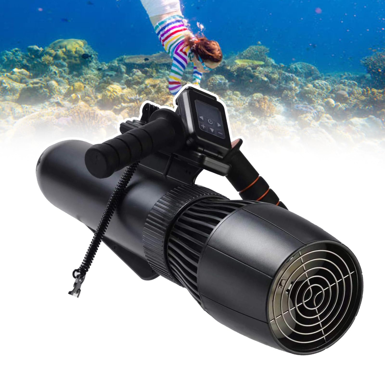 WDSOPK Underwater Booster, 40m Depth Swimming Pool Sea Scooter, Compact and Portable Water Scooter, with Removable Handle,Adjustable Speed (size_name 16000mAh)