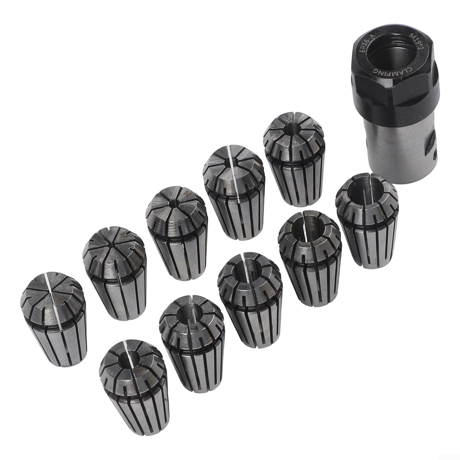 ER16 - Juego de portabrocas con soporte de extensión de eje de motor de 8 mm, kit de herramientas de sujeción de 10 piezas para fresadoras CNC, centros de mecanizado y máquinas de grabado