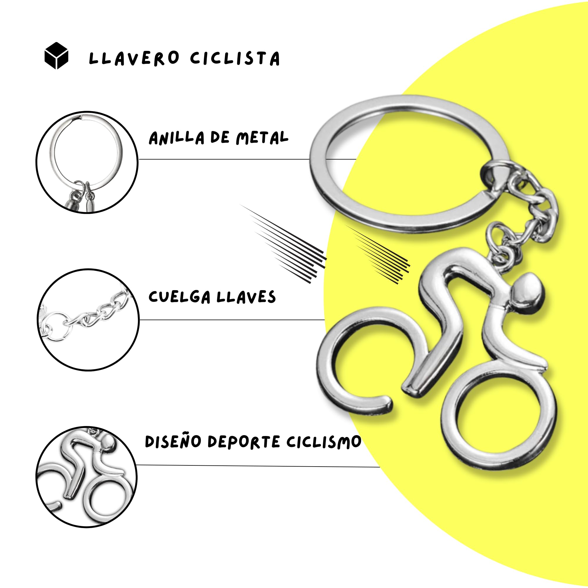 AUTOZOCO Llavero ciclista metálico diseño bicicleta