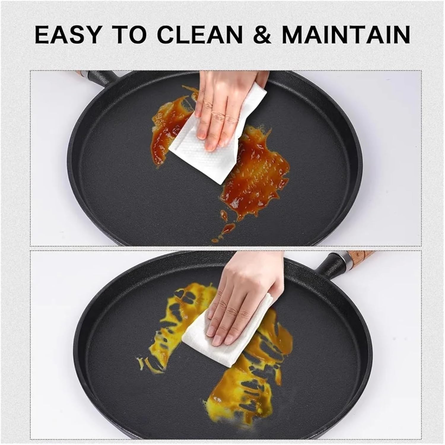 Cast Iron Frying Pan Uncoated Non-stick Egg Pancake Pan Crepe Maker Steak Frying Pot Gas Induction Cooker Kitchen Cookware