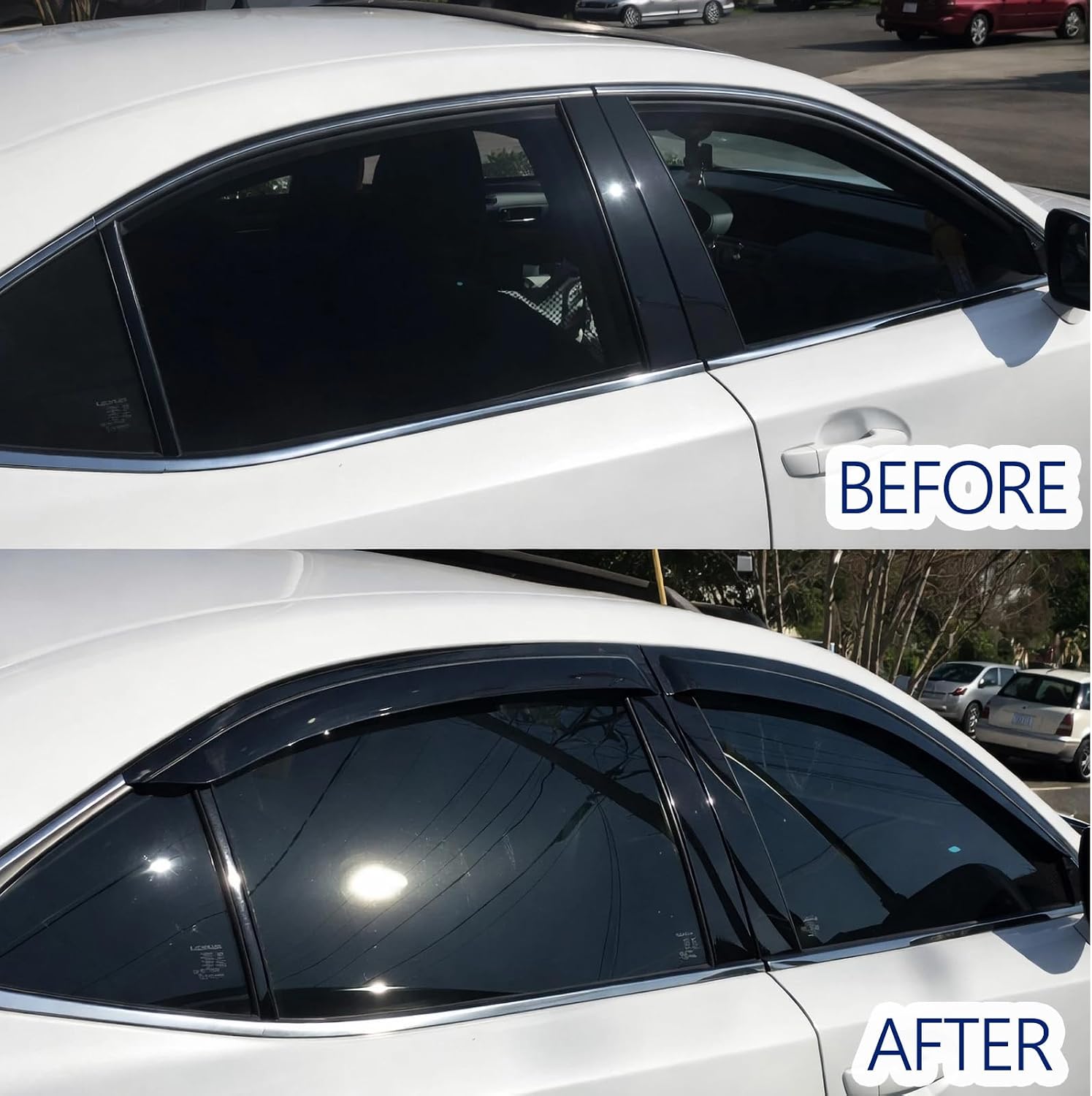 Window Visors Rain Guards for 2013-2021 Nissan Pathfinder Accessories Taped on Windshield Guard Out Channel Windows Deflector Sun Visor 4PCS (Fit for 13-21)