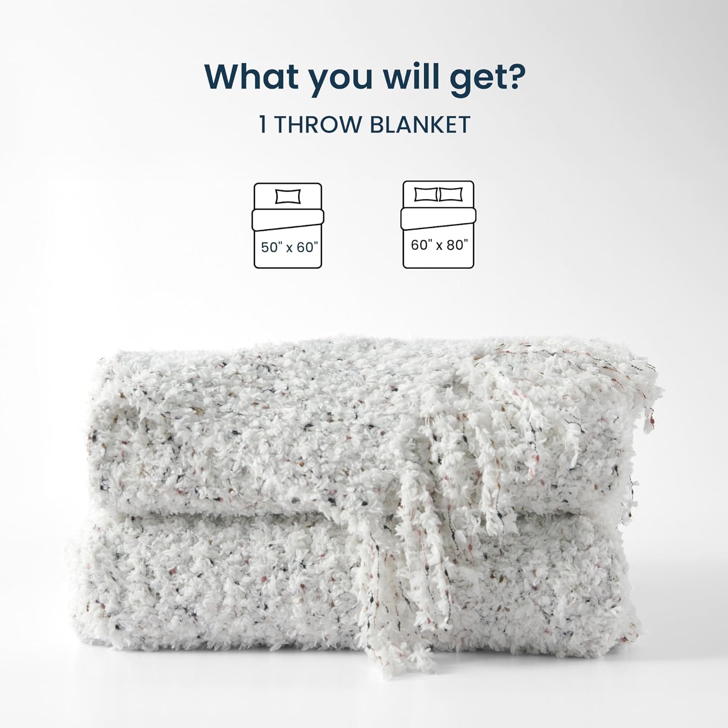 SLEEP ZONE Throw Blanket for Couch - Lightweight Knit Blanket, Throw Blankets for Bed All Season - Luxury Super Soft Cozy Bed Blanket (Ivory, 60x80in)