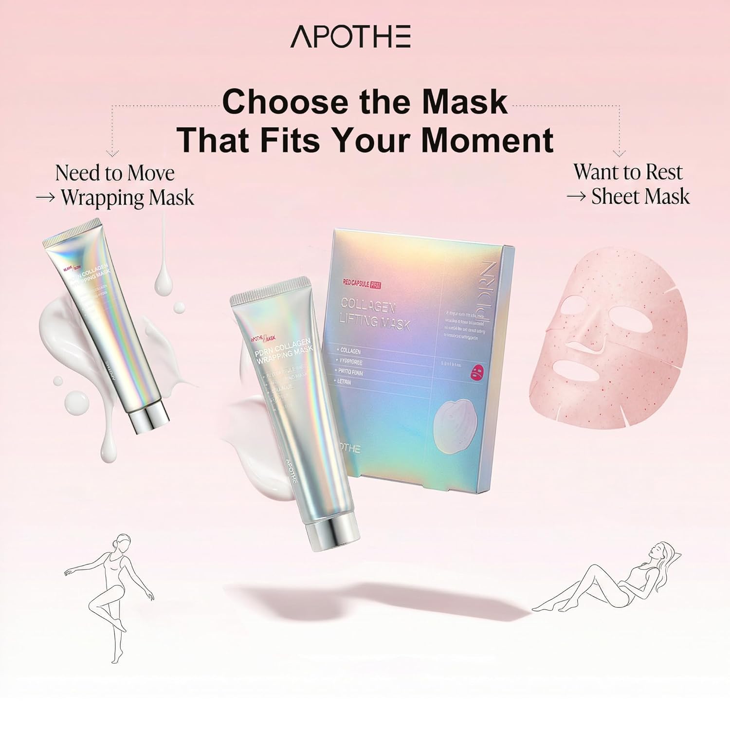 APOTHE RejuveGlow PDRN & Peptide Collagen Sheet Mask Set – Hydrating, Firming & Soothing Facial Masks - Image 8