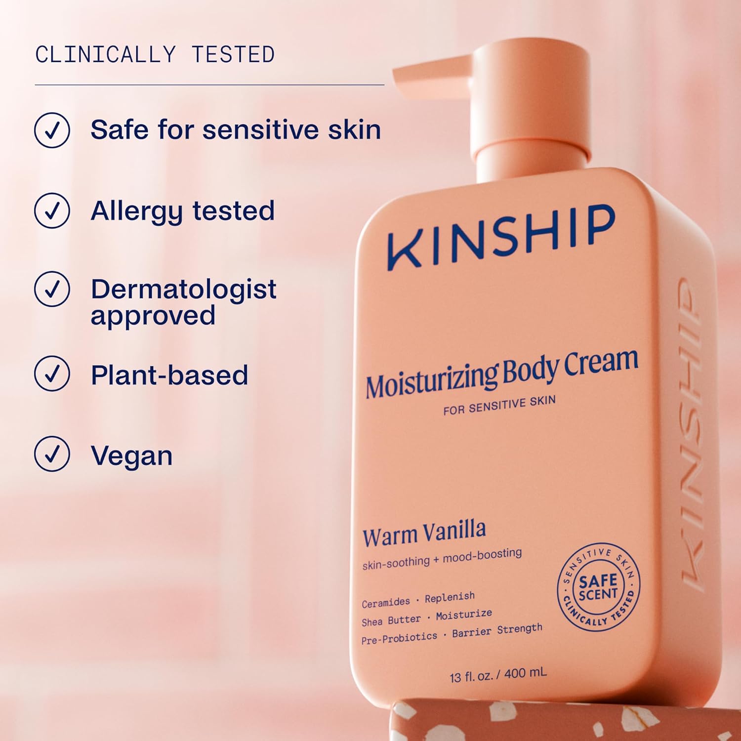 Kinship Gentle Moisturizing Body Lotion for Sensitive & Dry Skin | Eczema Relief Cream | Fragrance-Free Hydrating Cream | Shea Butter Vanilla Lotion, 13 oz - Image 4