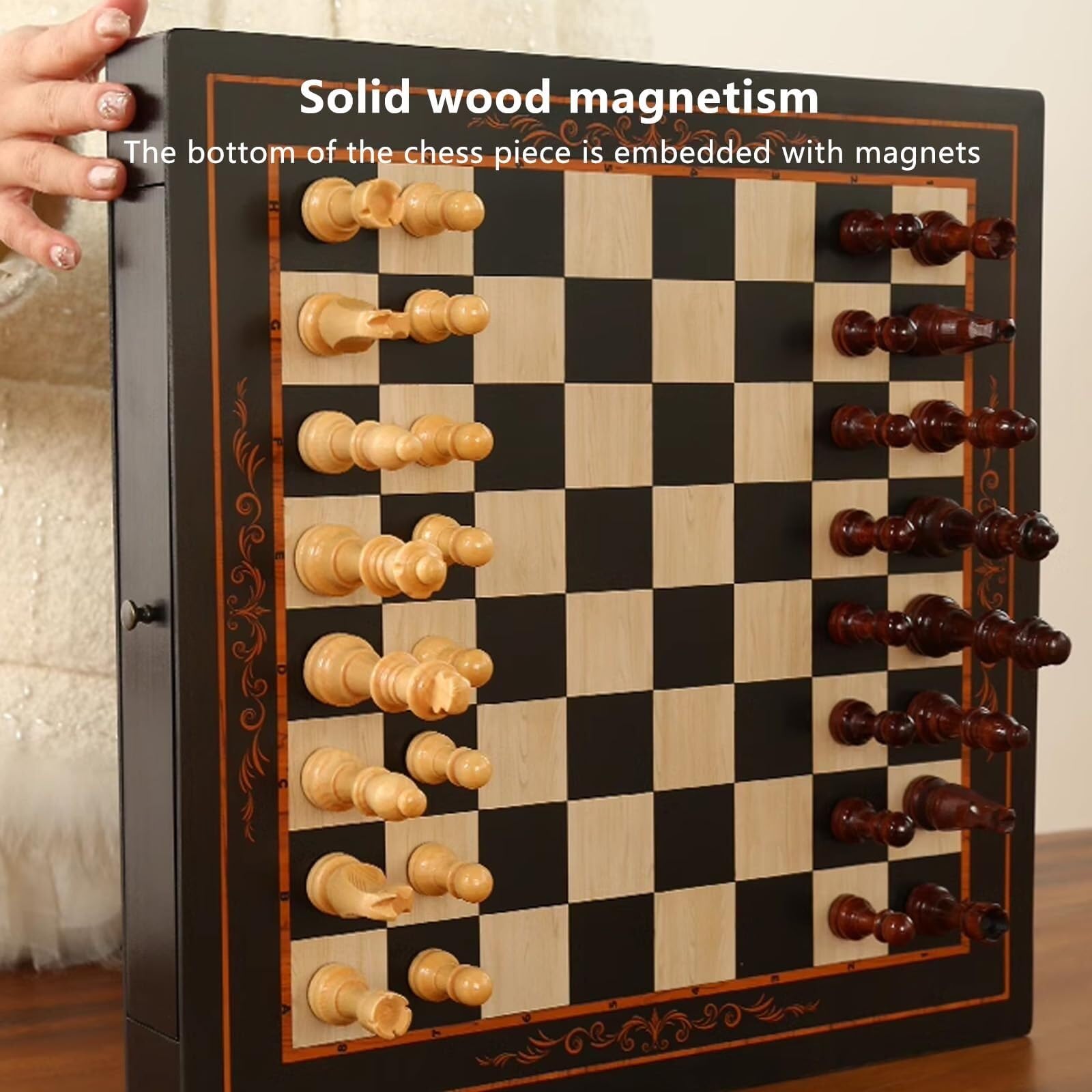 Jeu d'échecs magnétique avec Chessman et intégré échecs