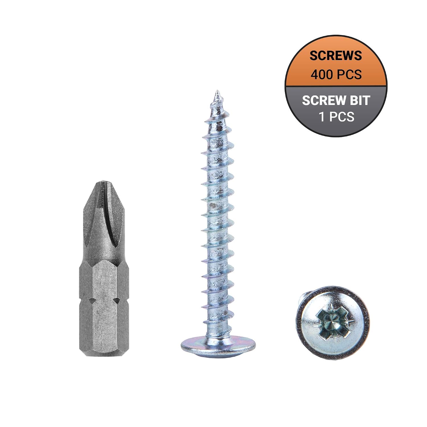 (Pack of 400 pcs) Zinc Plated Steel 4.0 x 30 mm Wood Screws, Metal Screws, Modified Truss Head, Self Tapping (400, 4.0 x 30 mm) - Image 4