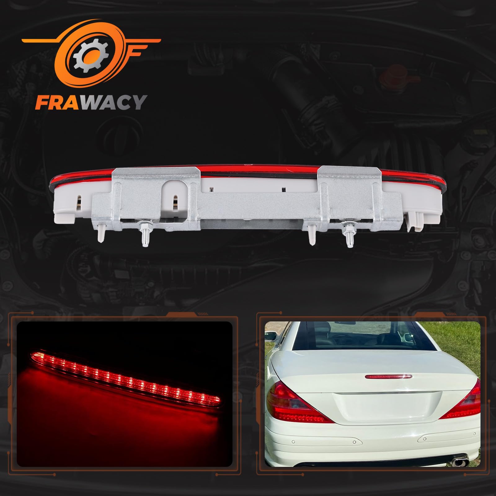 Tercera luz de freno trasera Reemplazar# A2308200056 2308200656 Para SL Cabrio R230 2001-2012 2308200056 2308200856 Luz de freno adicional para coche Luz de freno del portón trasero