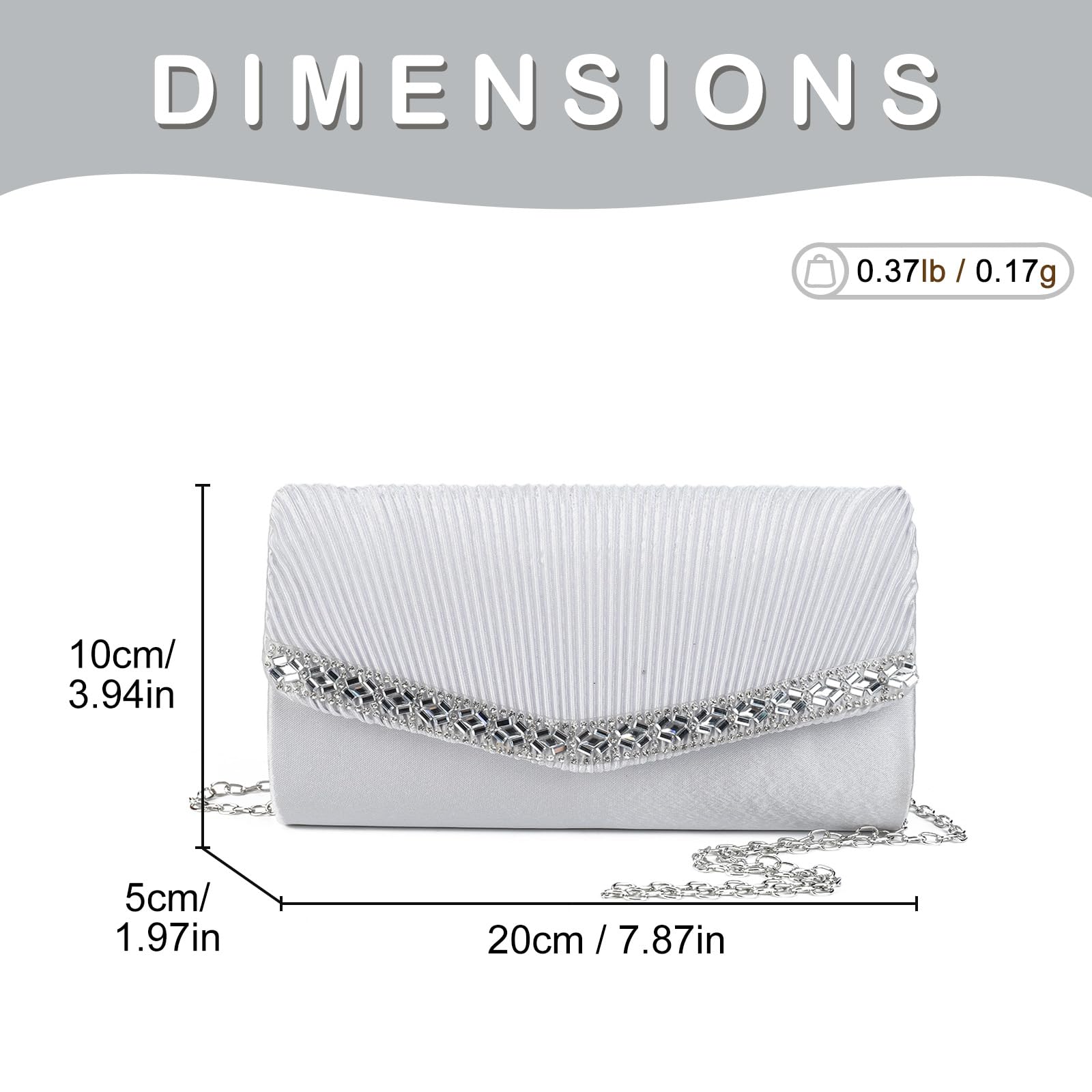 Gladdon Clutch damska błyszcząca torebka wieczorowa, błyszcząca, elegancka kopertówka, kamienie strasu, torba na ramię na wesele, imprezę, bankiet, święta, prezent