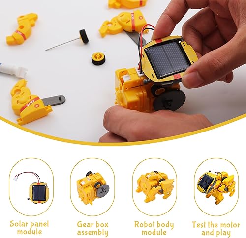 Miniatura 5 de Kit de construcción de robot solar 6 en 1 para niños de 8 a 13 años, juguetes robóticos educativos para niños, kits de ciencia, juguetes STEM,