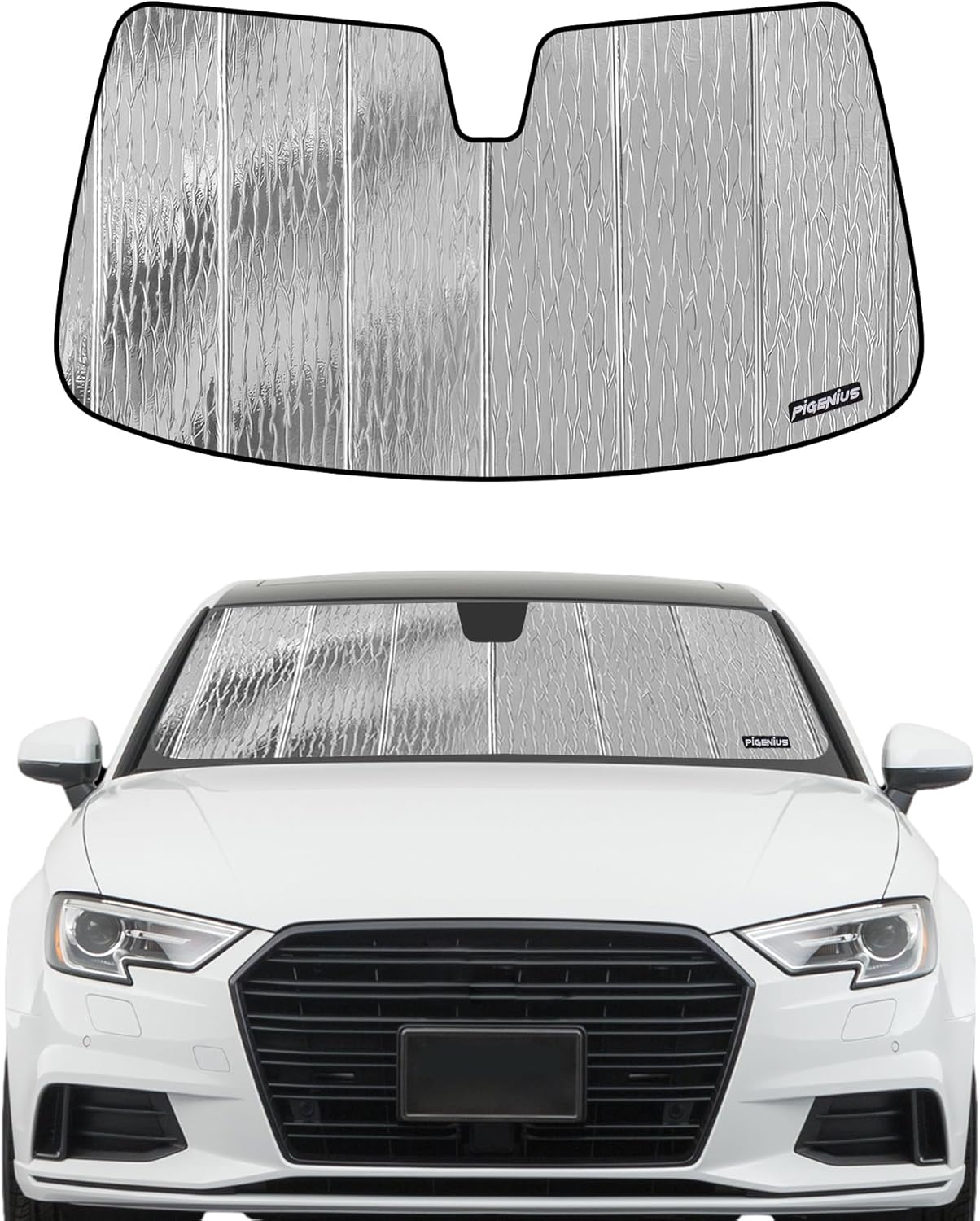 windshield sun shade for audi a3/a3 quattro/s3 2015-2020, a3 sportback e-tron 2016-2018, rs3 2017-2020 - astraguard silver(astraguard) 2015-2020 a3