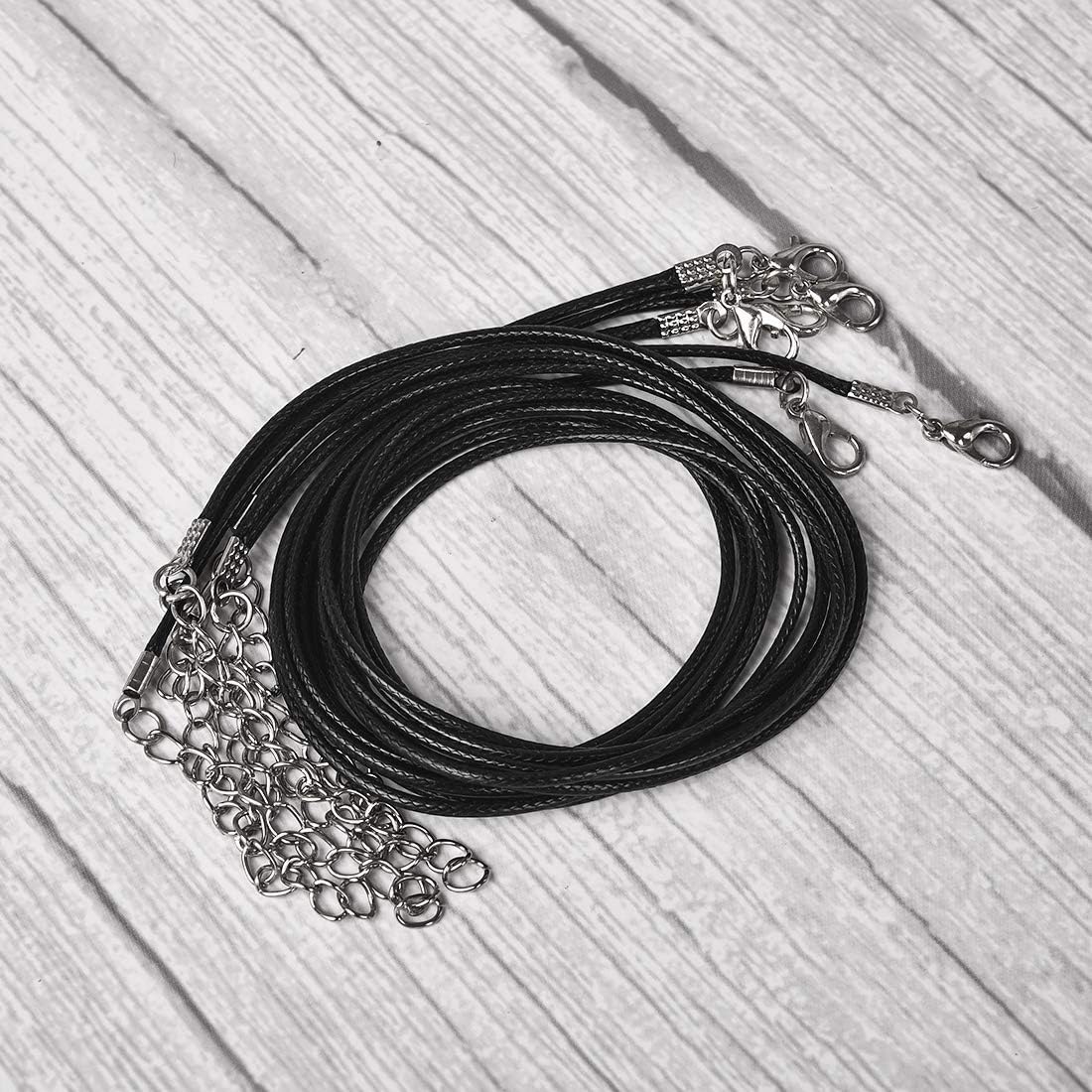 20 Pieces 22 Inches Black Waxed Necklace Cord with Clasp Bulk for Bracelet Necklace and Jewelry Making - Image 6
