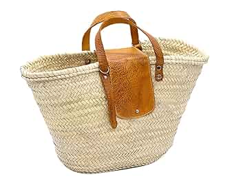 バッグ French Baskets FRENCH BASKET straw bag with leather handles beach bag