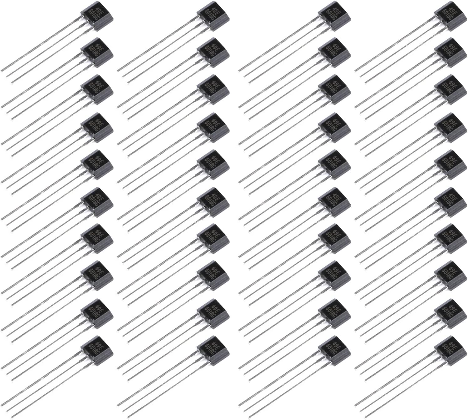 40Pcs 49E Hall Element S49E SS49E Linear Hall Element Linear Hall Effect Sensors 3 Pins Sensor Element Switch OH49E TO-92S