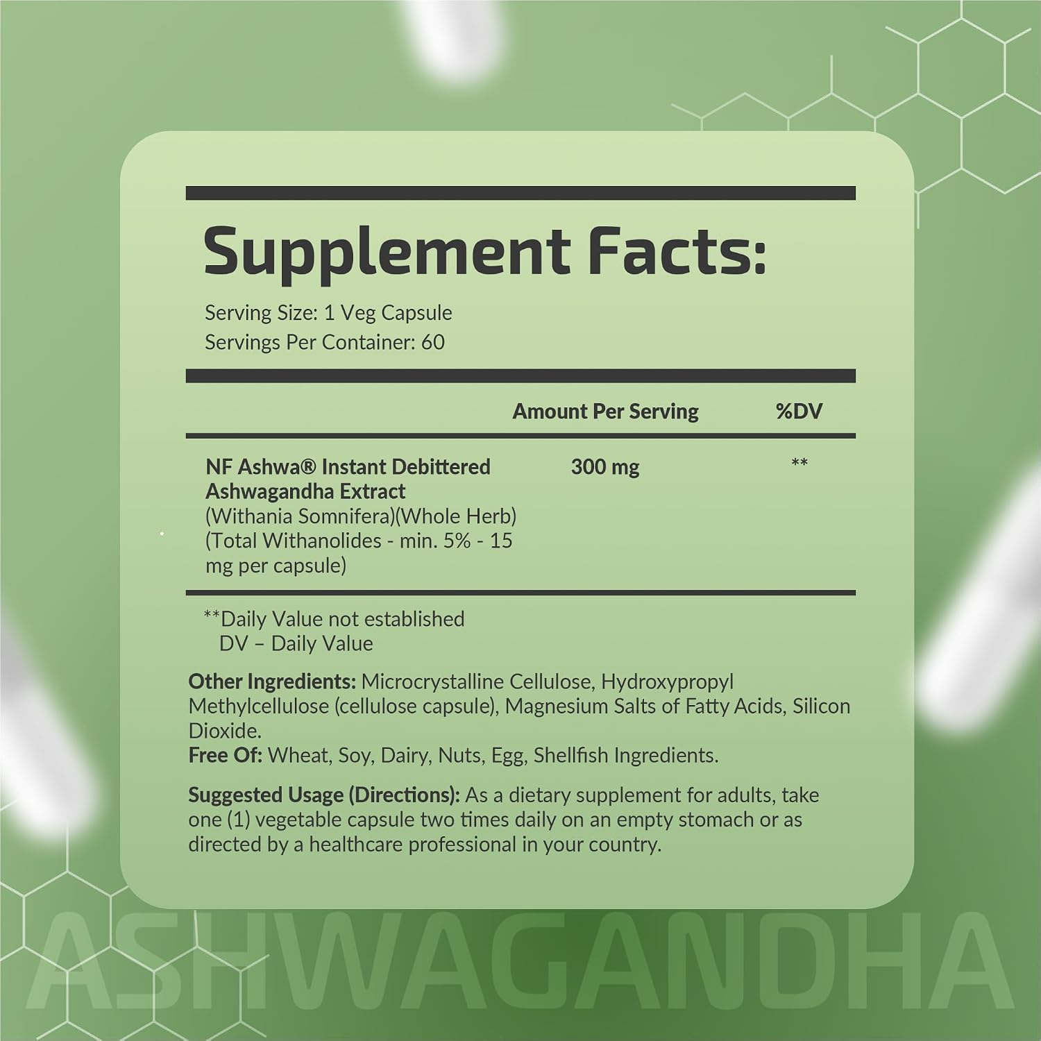 Fuelup Ashwagandha 300 mg - 60 Capsules, Extract, Non-GMO Formula