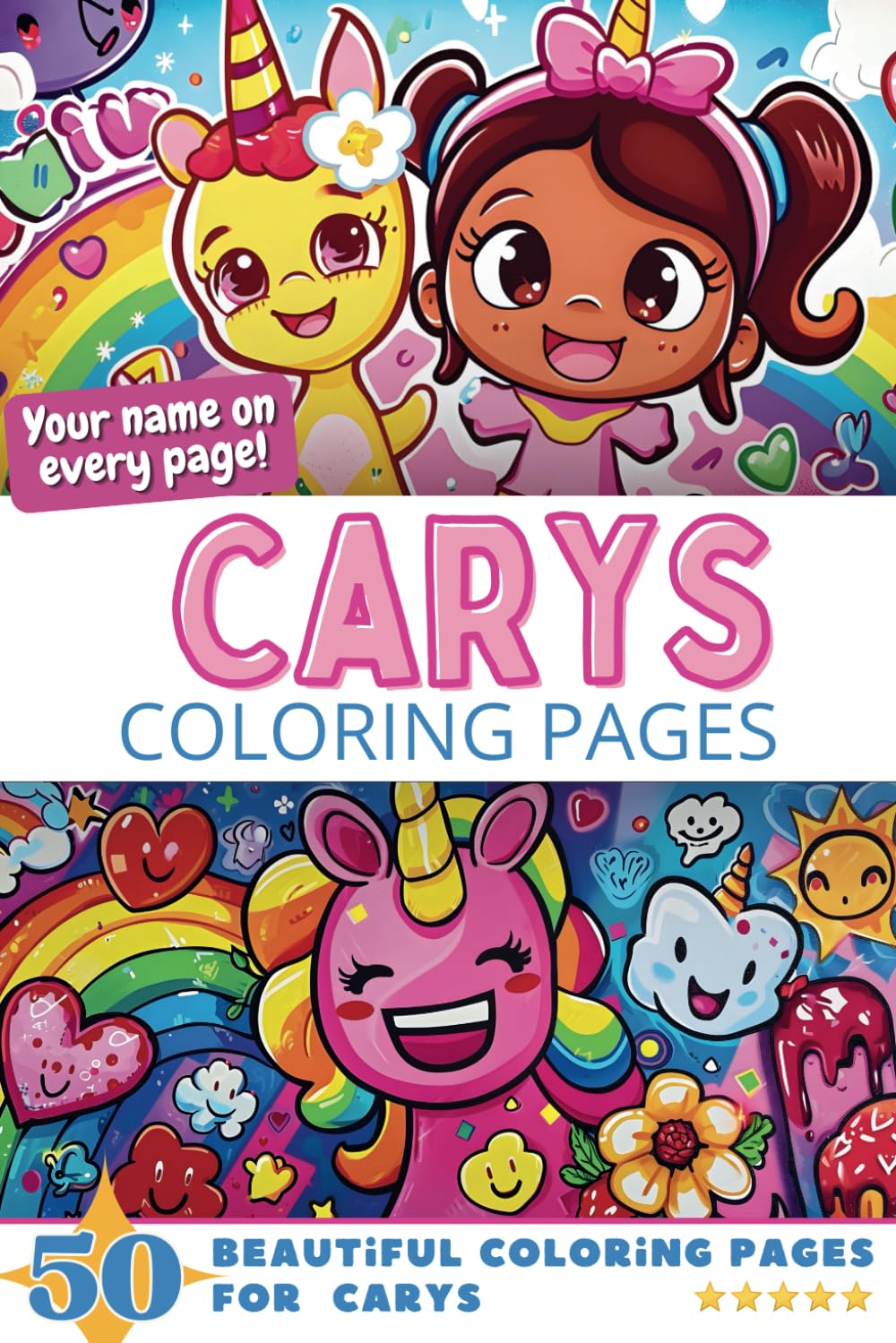 Carys Coloring Pages: Wow-Effect! Your name on every page - Carys coloring book - 6x9" - 50x Carys coloring page - Fantastic Gift