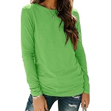 Sherosa Womens T Shirts Long Sleeve Crew Neck Shirts Basic Tee Tops Blouse