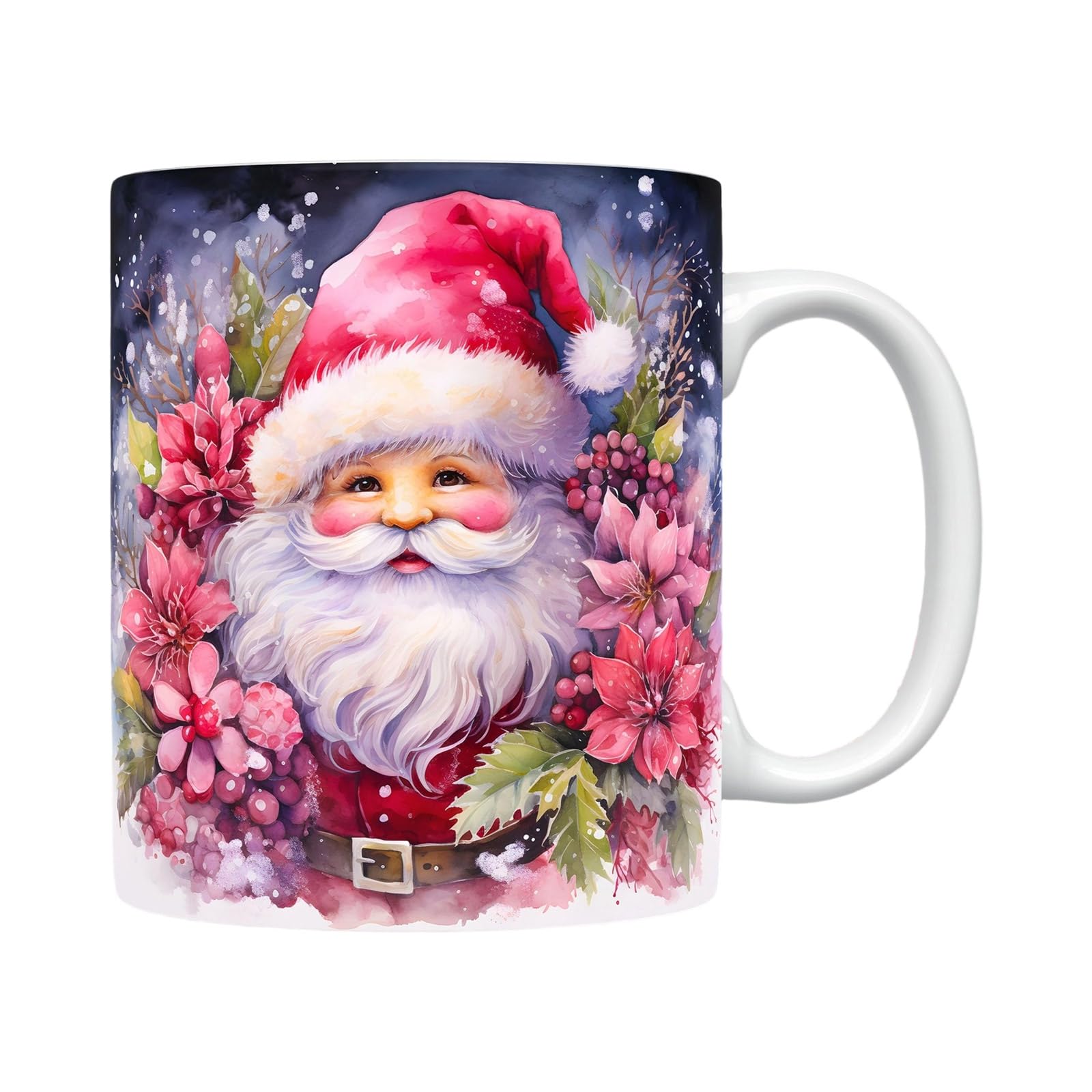Xjdzineq 3 Santa-Themed Holiday Coffee Mug – Handcrafted Ceramic, Perfect for Family Gatherings & Giving Holiday Themed Coffee Cup Santa Design Hand Painted Christmas