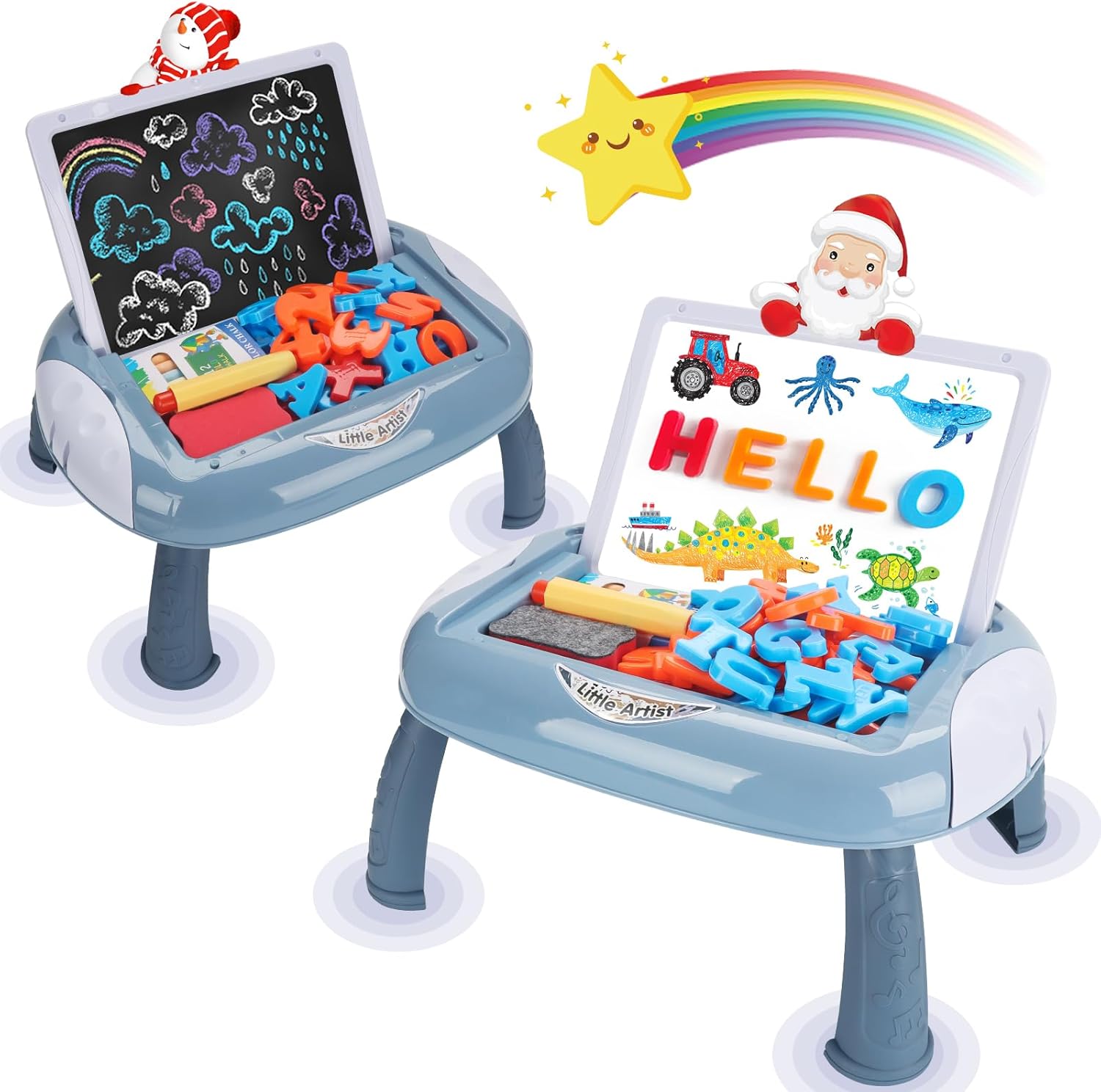 Cokzer Toys for 1-2 Year Old Boys, Toddler Boy Toys with Magnetic Letters and Numbers, Learning and Educational Toys for 1 2 Year Old, Boys Birthday (Blue)