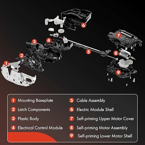 Miniatura 3 de A-Premium Actuador de cerradura de puerta trasera para puerta trasera compatible con Mazda 3 2010-2015, CX-5 2013-2016, CX-9 2016-2019, portón