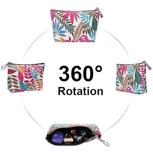 Miniatura 5 de HAWEE Bolsas de maquillaje de viaje, neceser para mujer, color magenta arce