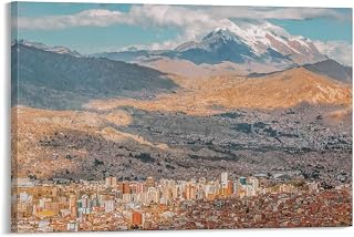 Bolivia Canvas Wall Art for Corridor, Bolivian Modern Relax Prints Artwork Aisle Kitchen Bedroom Decor Waterproof, Ready to Hang 8x12 Inch