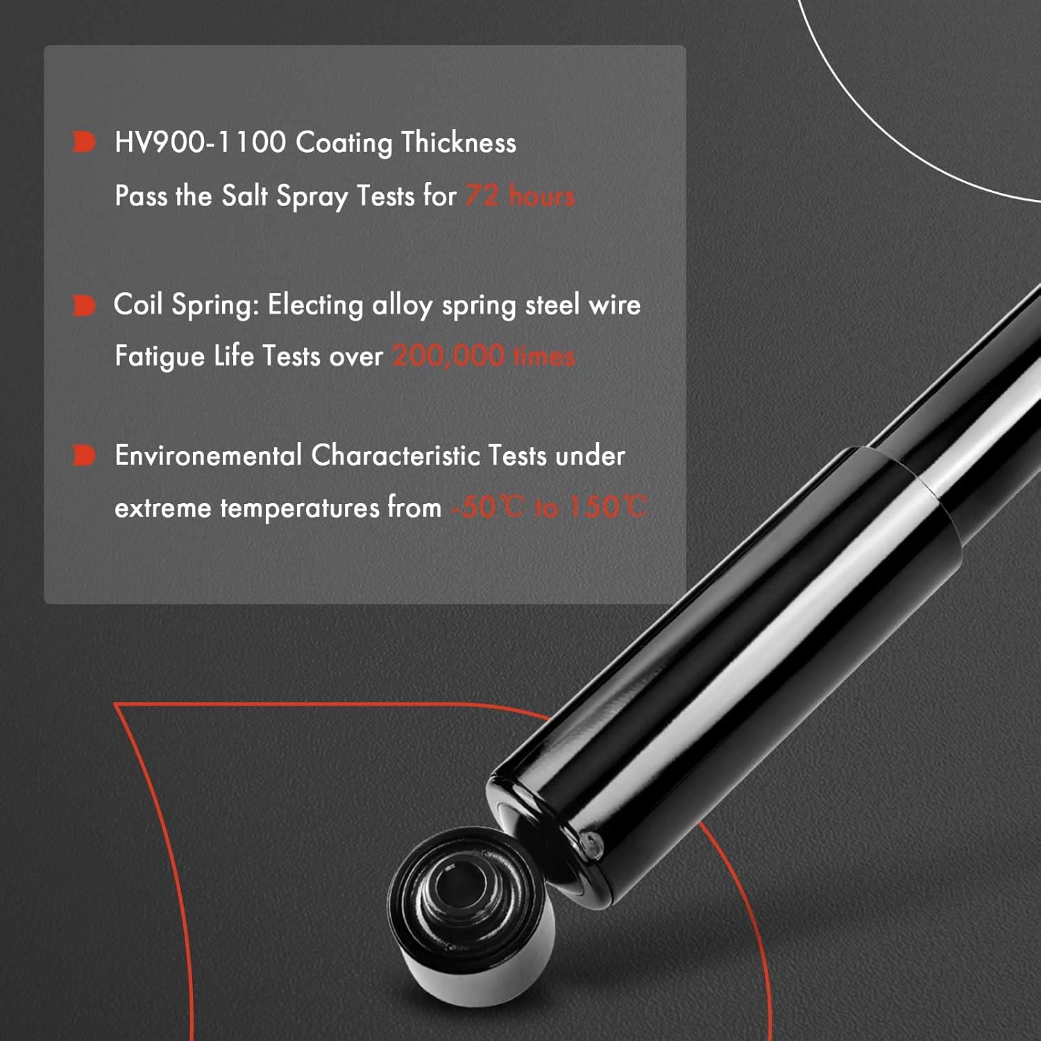 A-Premium Rear Pair (2) Shock Absorber Compatible with Lexus NX200t 2015-2017, NX300 2018-2021, NX300h 2015-2021 & Toyota RAV4 2006-2018, Driver and Passenger Side