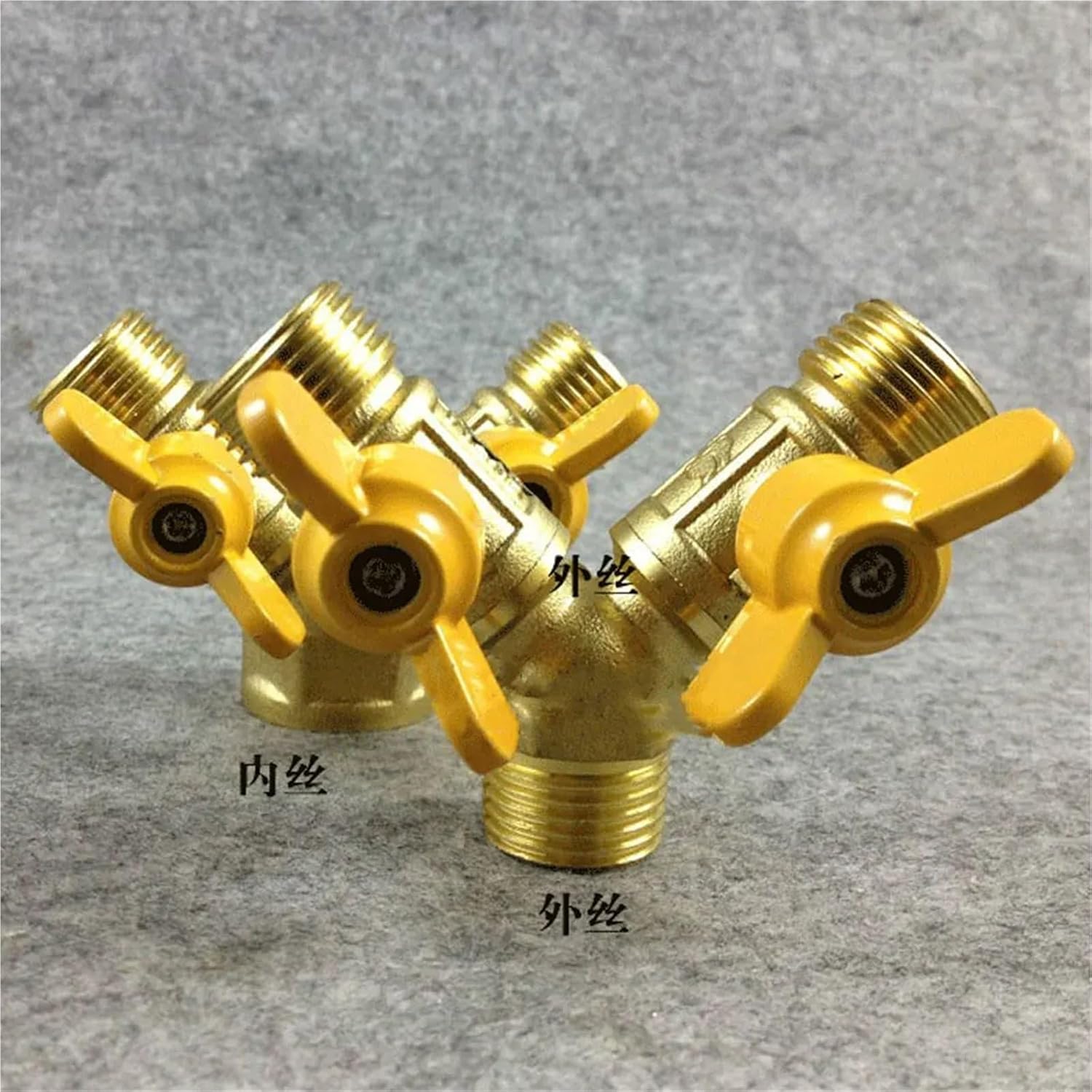 INFRI DN15 1/2" BSP Male Female Y Shape 3 Ports Splitter Brass Ball Valve Gas Fuel Switch Home Garden(Male Equal)