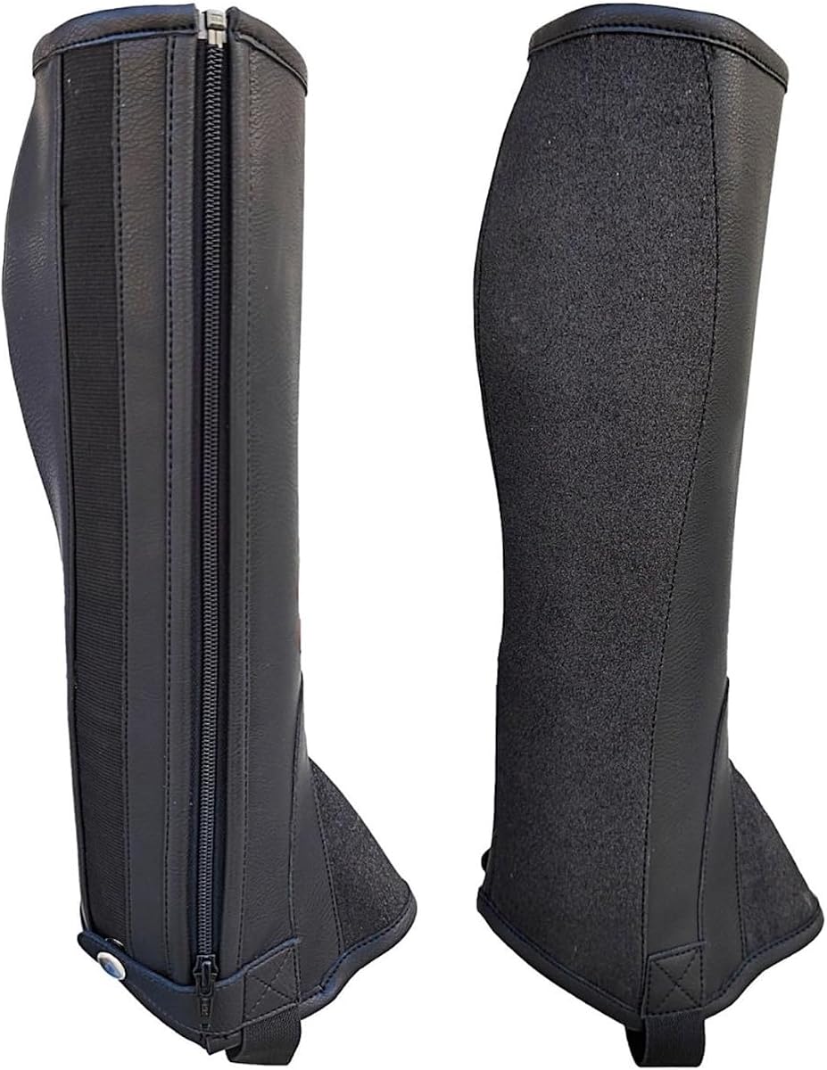 Majestic Ally Medias chaparreras unisex de piel sintética con detalles brillantes