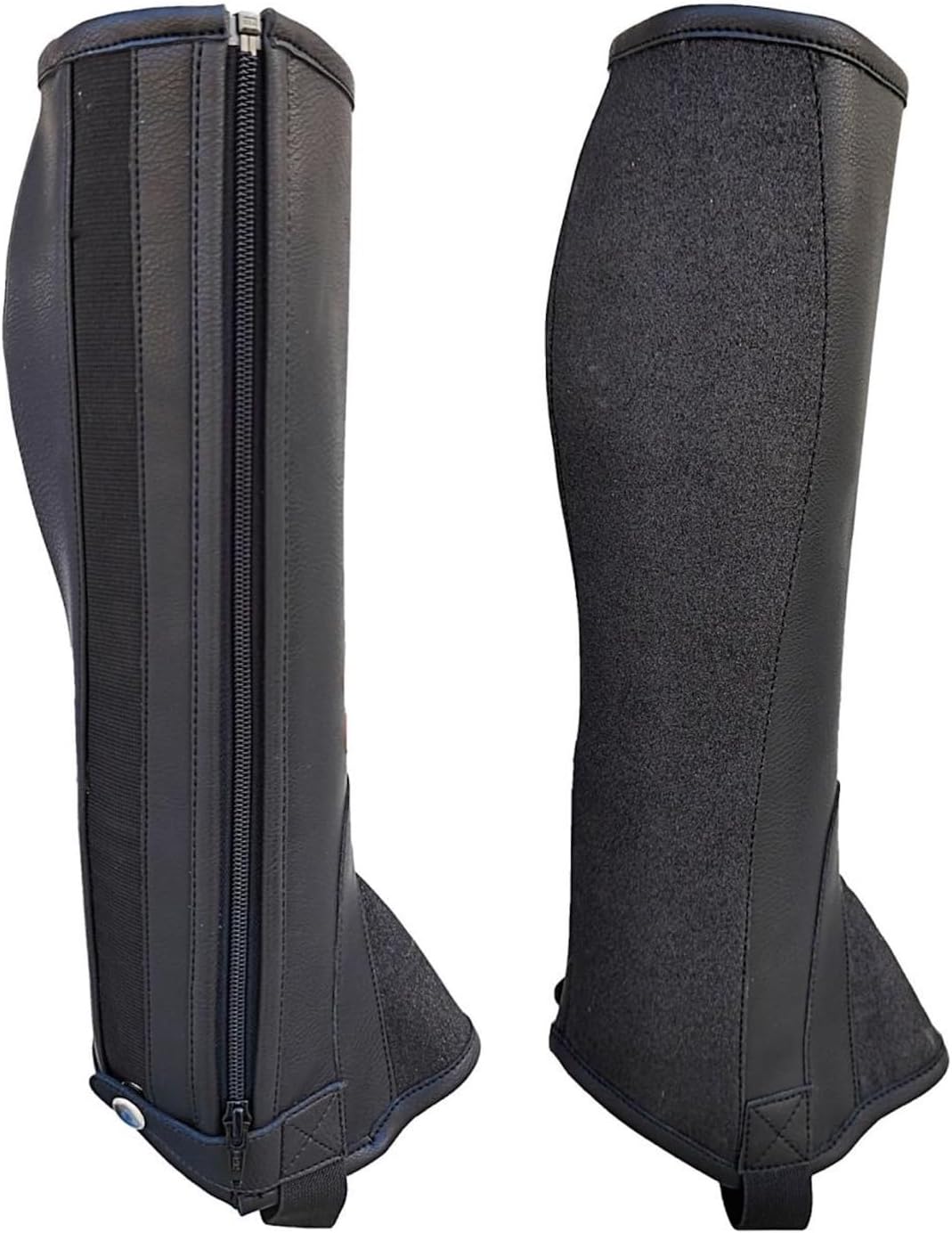 Majestic Ally Unisex PU Leather Riding Half Chaps with Glistening Accents