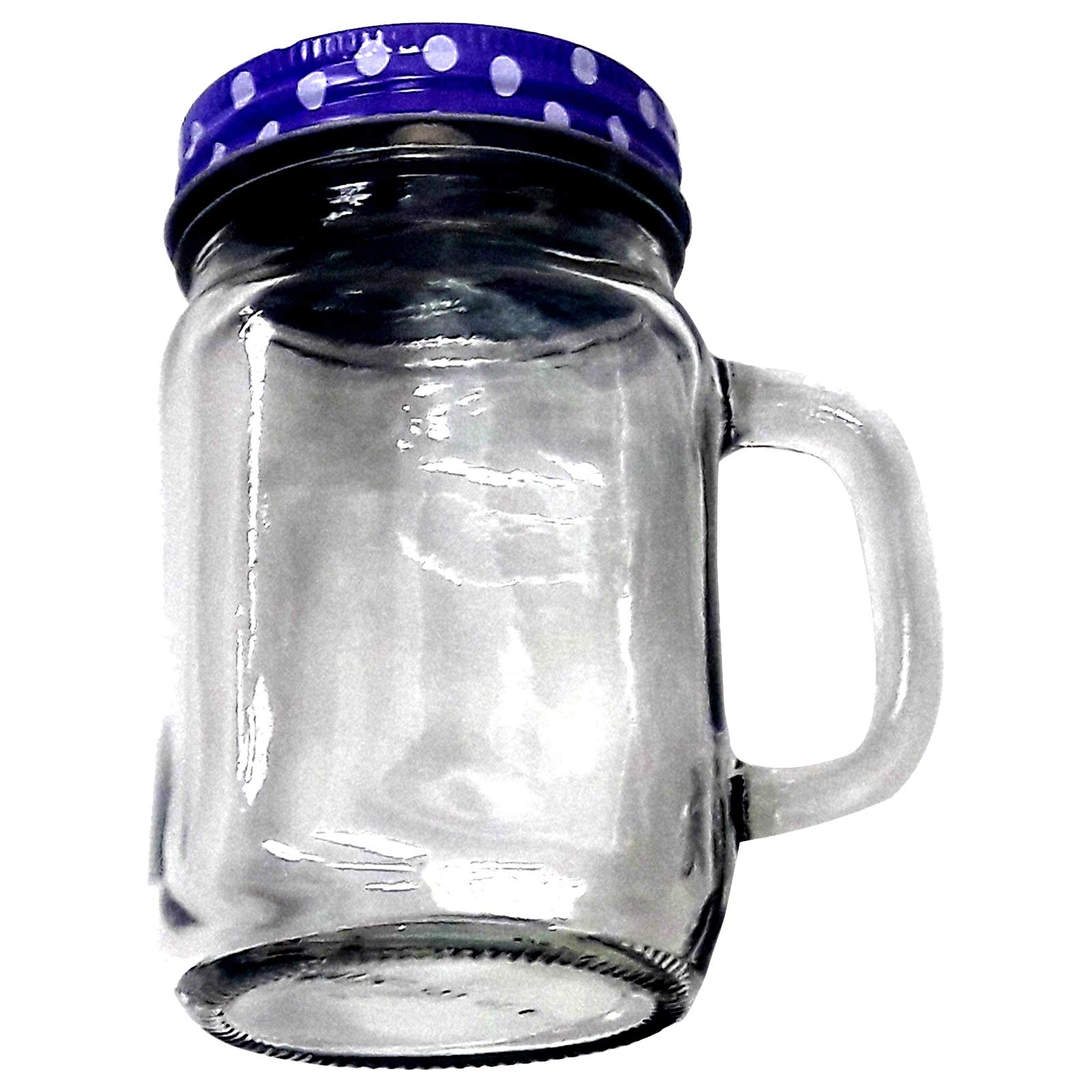 Arch Glass Mason jar with handle and lid - 400 ml, Blue