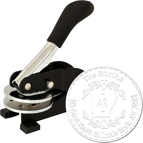 Miniatura 596 de Round State Love - Sello de dirección de devolución para Texas, uso con almohadilla de sello, mango de madera, sello de dirección de Texas