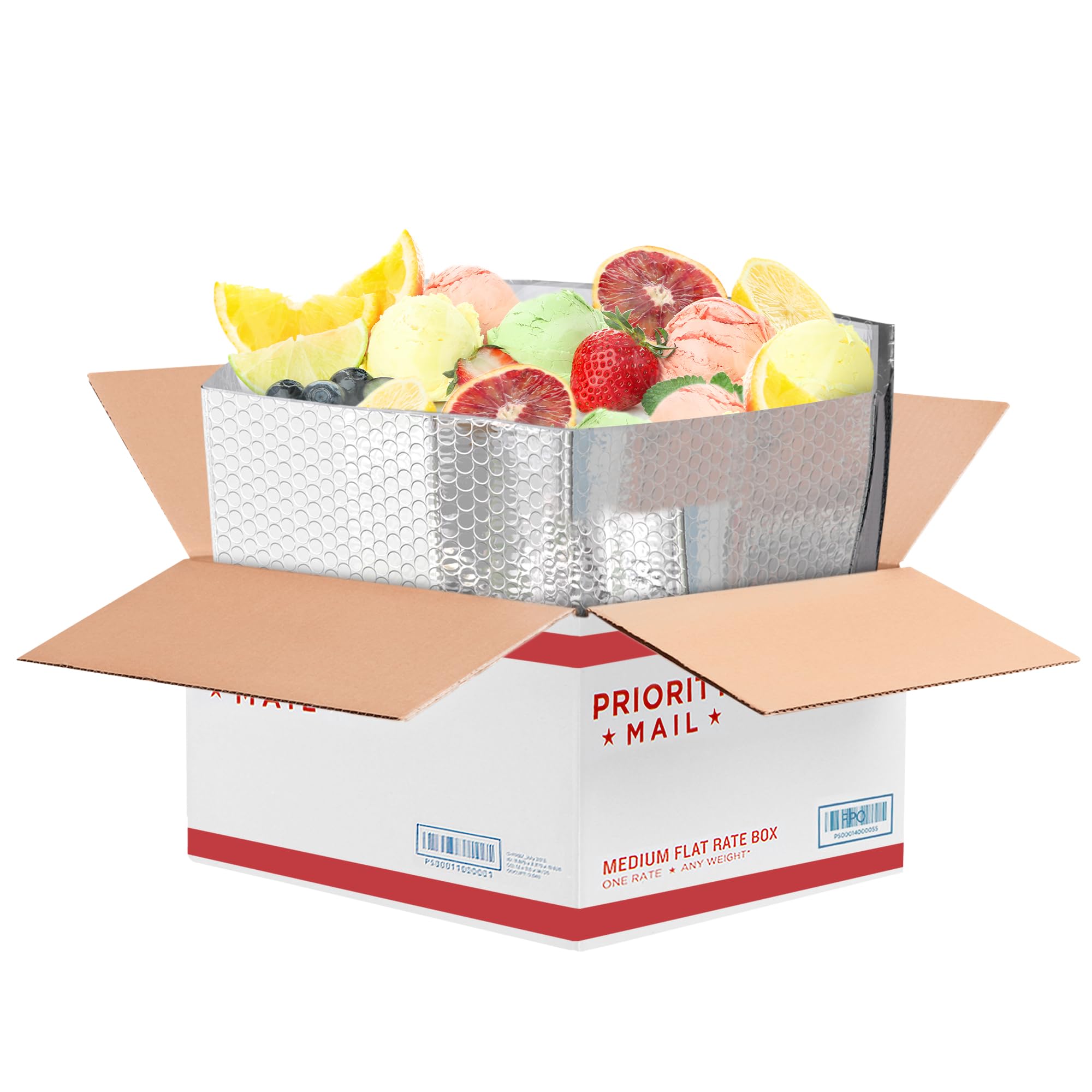 ABC PACK & SUPPLY 10 Pack Silver Foil Insulated Box Liners 11 x 8.5 x 5.5 inches. Silver Shipping Boxes for Frozen Food, Odorless Insulated Containers