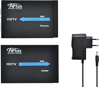 Generic APlus AB- 60E HDTV Extender By Cat -5e/6e For Multi Devices Set Of 2 Pieces - Black