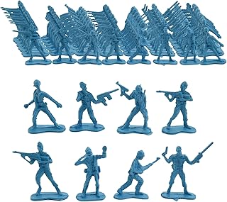 Larfraecy Soldier Figures Pack of 100 Mini Soldier Figures Toy, Soldier Play Set for Boys Soldiers Figures Toy Military Figures Army Men Figures Role Play (Blue)