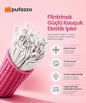 Kancalı Bagaj Gergi Lastiği - Paslanmaz Çelik Çift Kancalı, Motor ve Bisiklet Sabitleme Lastiği - 3 Farklı Boy (Pembe, 30-60-90cm)