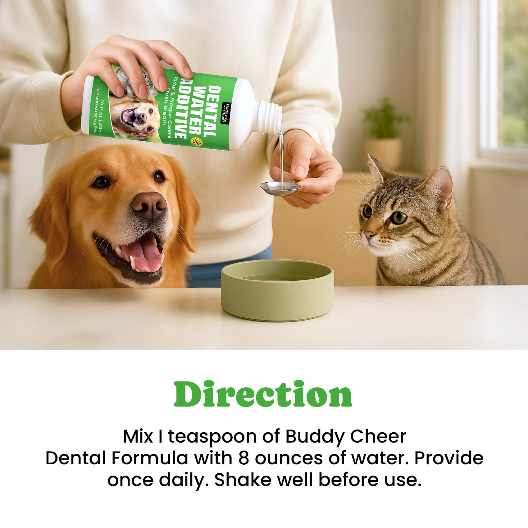 Dog Breath Freshener – Enzymatic Dog Dental Water Additive for Teeth Claning – Freshens Breath & Reduces Tartar – Easy Mouthwash Cleaner for Teeth & Gums – No Brushing Needed, Uncented, 16oz - image 7